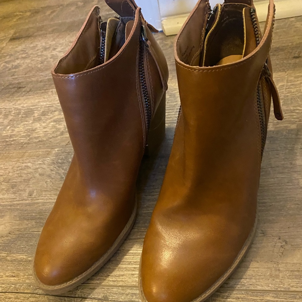 Brown Leather Booties